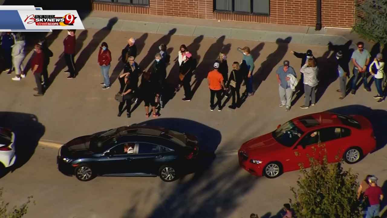 Large Lines Form At Oklahoma County Early Voting Locations
