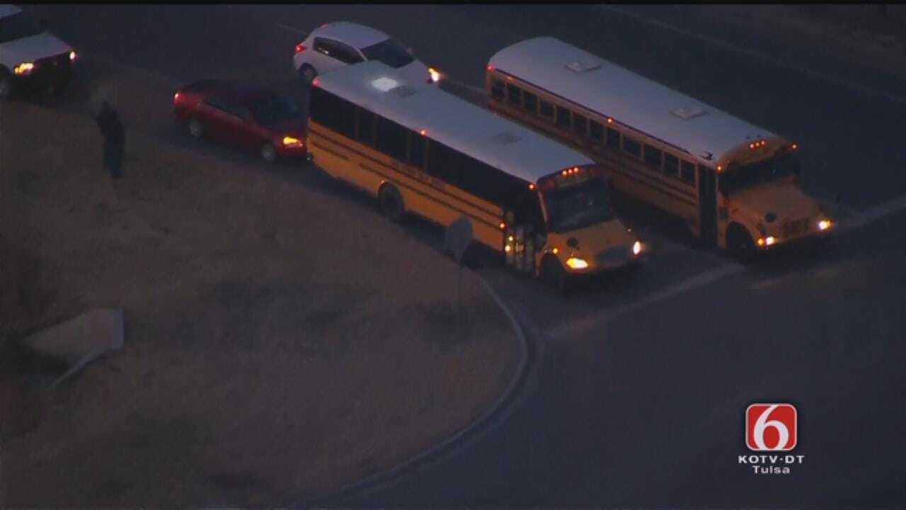 WEB EXTRA: Osage SkyNews 6 Flies Over Sand Springs School Bus Wreck