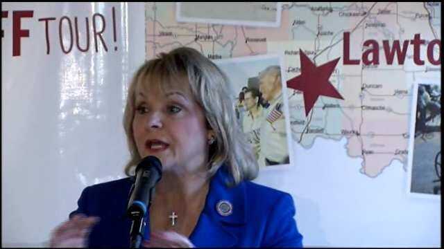 WEB EXTRA: Governor Mary Fallin Re-Election Speech At Old School Bagel Cafe In Tulsa