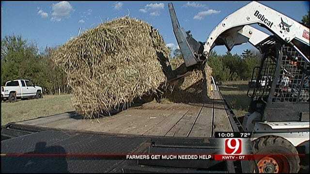 Teamsters Bring Hay To Drought Stricken Oklahoma Farmers