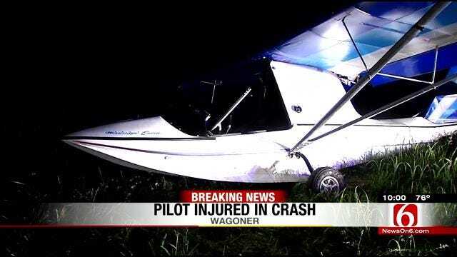 Pilot Taken To Hospital After Plane Crashes In Wagoner