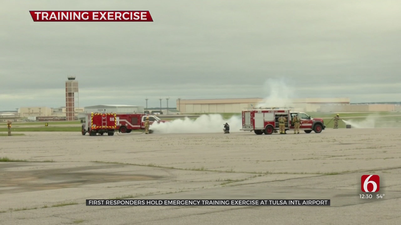 First Responders Hold Emergency Training Exercise At Tulsa International Airport