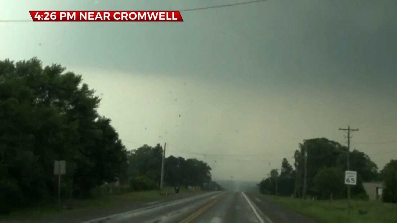 WATCH: Tornado On The Ground Sends Debris Swirling Near Cromwell
