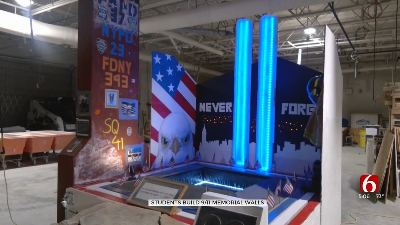 Tulsa Tech 9/11 Tribute Wall Honors Victims, Showcases Students' Skills