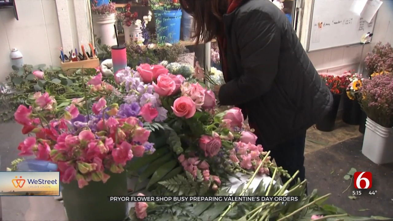 Pryor Flower Shop Busy Preparing Valentine's Day Orders