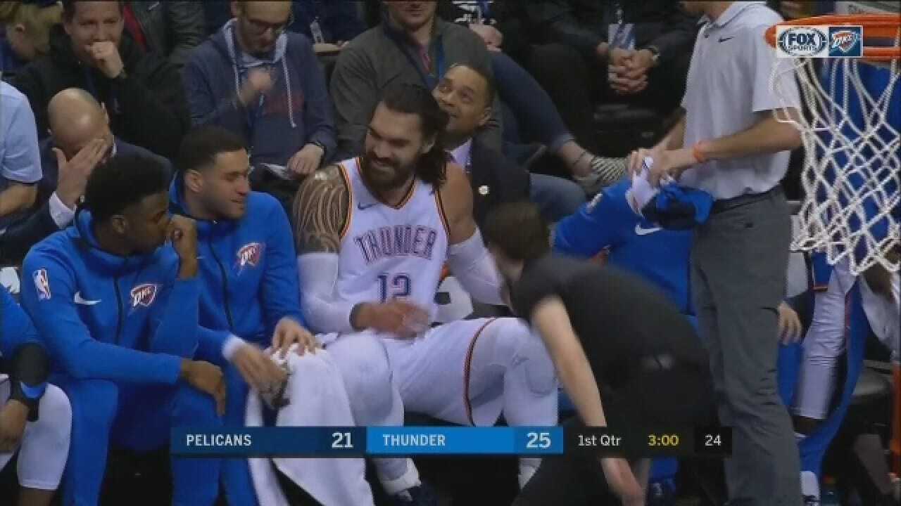 WATCH: Steven Adams' Euro Step Goes Terribly Wrong
