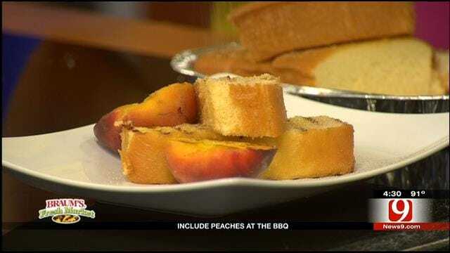 Peaches and Cream Grilled Pound Cake