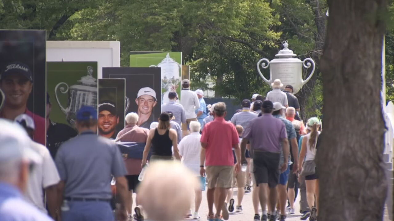 Excited Fans Attend PGA Championship Practice Rounds