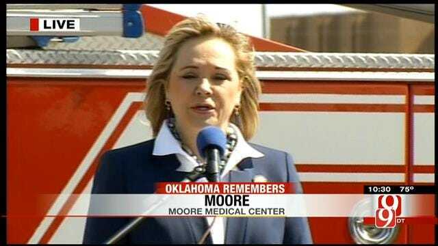 Gov. Mary Fallin Speaks During Moore Tornado Remembrance Ceremony