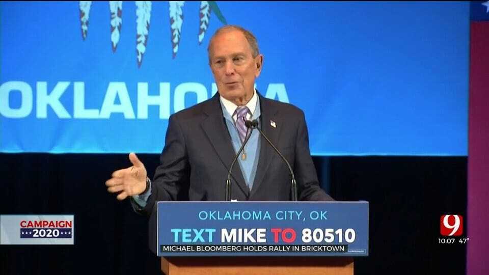 Mike Bloomberg Holds Rally In Downtown Oklahoma City