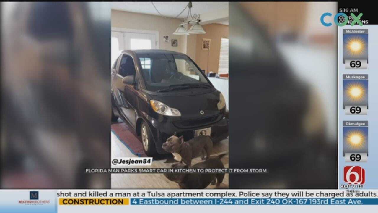 WATCH: Florida Man Parks Smart Car In Kitchen So It Won't 'Blow Away'