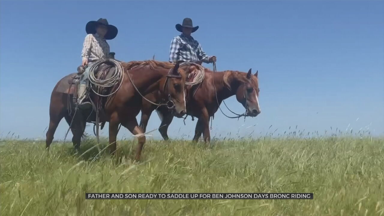 Father & 8-Year-Old Son Ready To Saddle Up For Ben Johnson Days Bronc Riding
