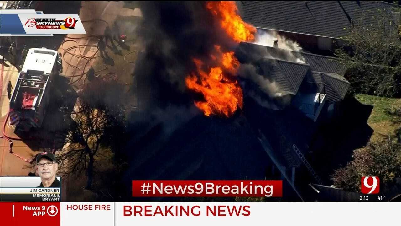 Firefighters Battle Large House Fire In NE OKC