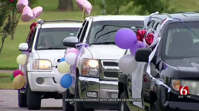Newlyweds Honored With Drive-By Celebration In Jenks 