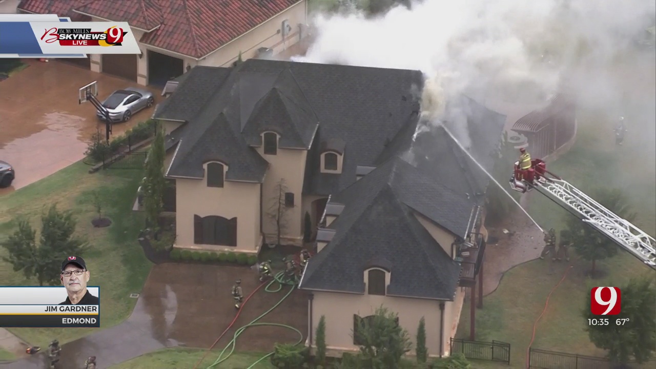Firefighters Battle Large House Fire Near Edmond
