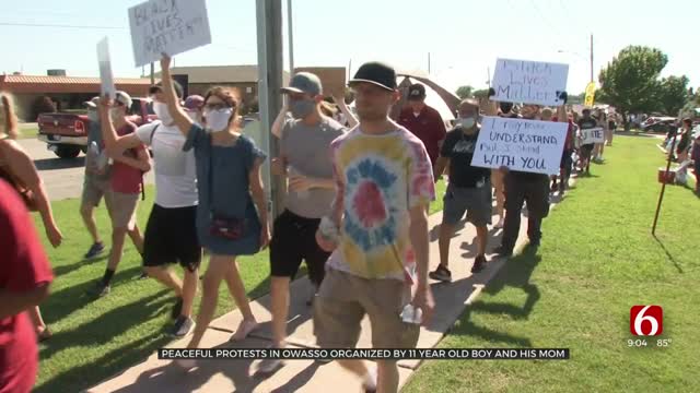 11-Year-Old Boy, Mother Lead Peaceful Protest In Owasso