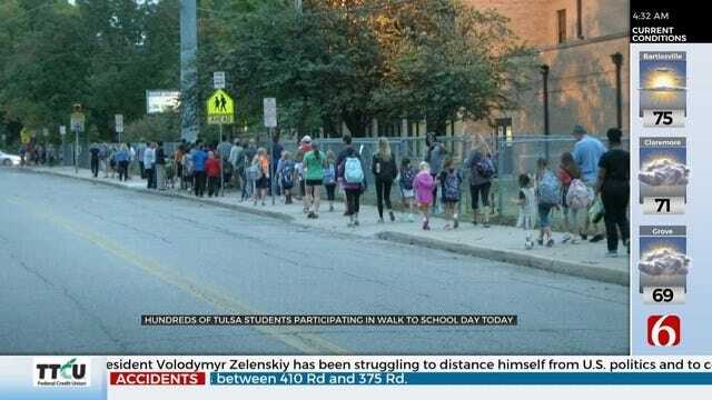 Tulsa Public Schools Take Part in International Walk To School Day