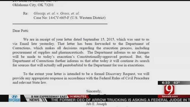 AG Letters Prior To Glossip Execution Detail Drug Cocktail