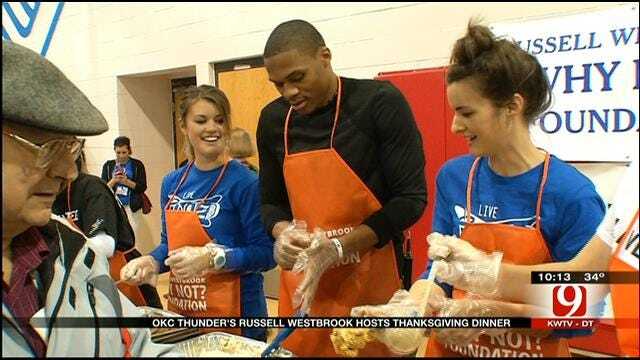 Westbrook Hosts Thanksgiving Meal At OK County Boys And Girls Club