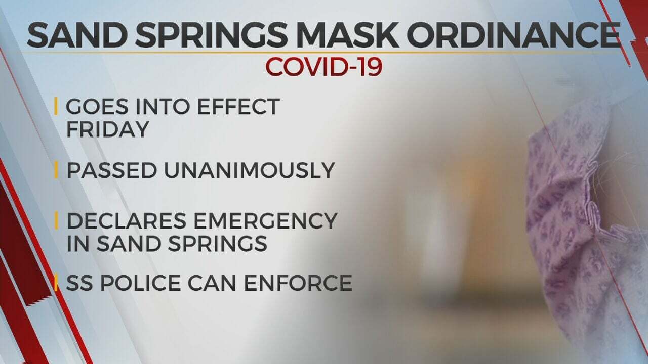 Sand Springs Passes Mask Ordinance, Begins Friday