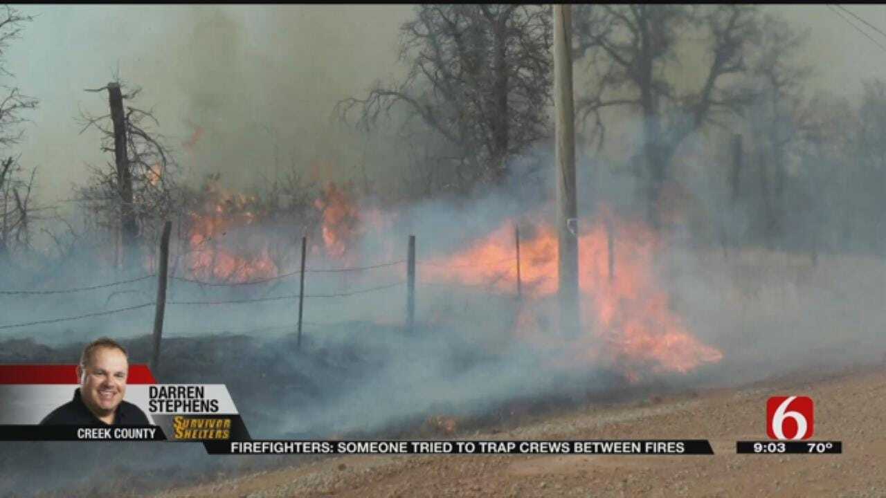 Firefighters Almost Trapped Fighting Creek County Grass Fire