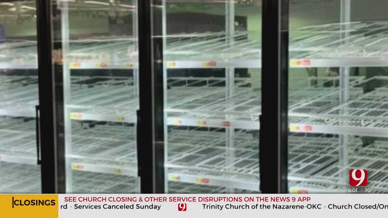Store Shelves Empty As Oklahomans Rush To Prepare For Winter Weekend 