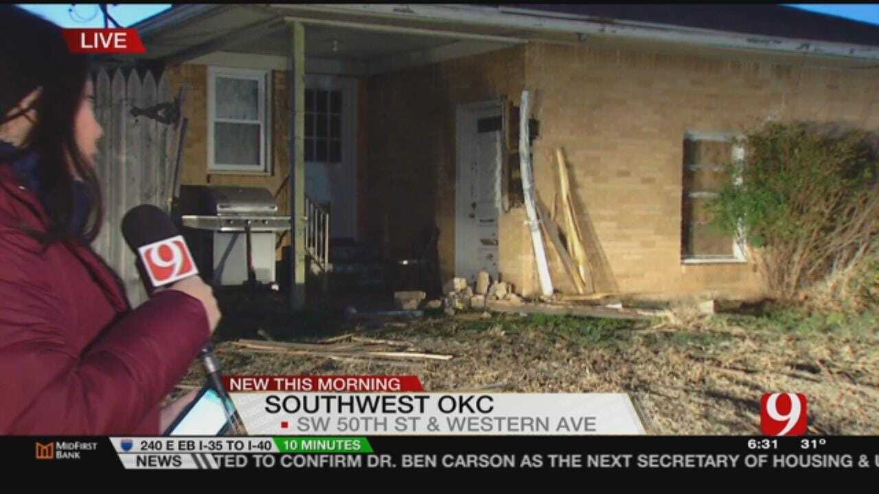 One Dead, One Critical After Car Slams Into SW OKC Home
