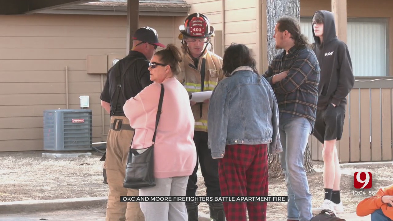 OKC, Moore Firefighters Battle Apartment Fire