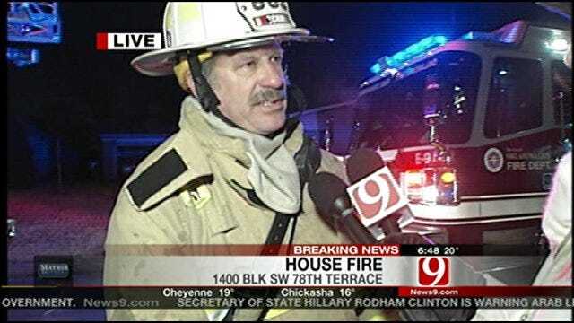 Crews Work To Put Out Early Morning House Fire In Oklahoma City