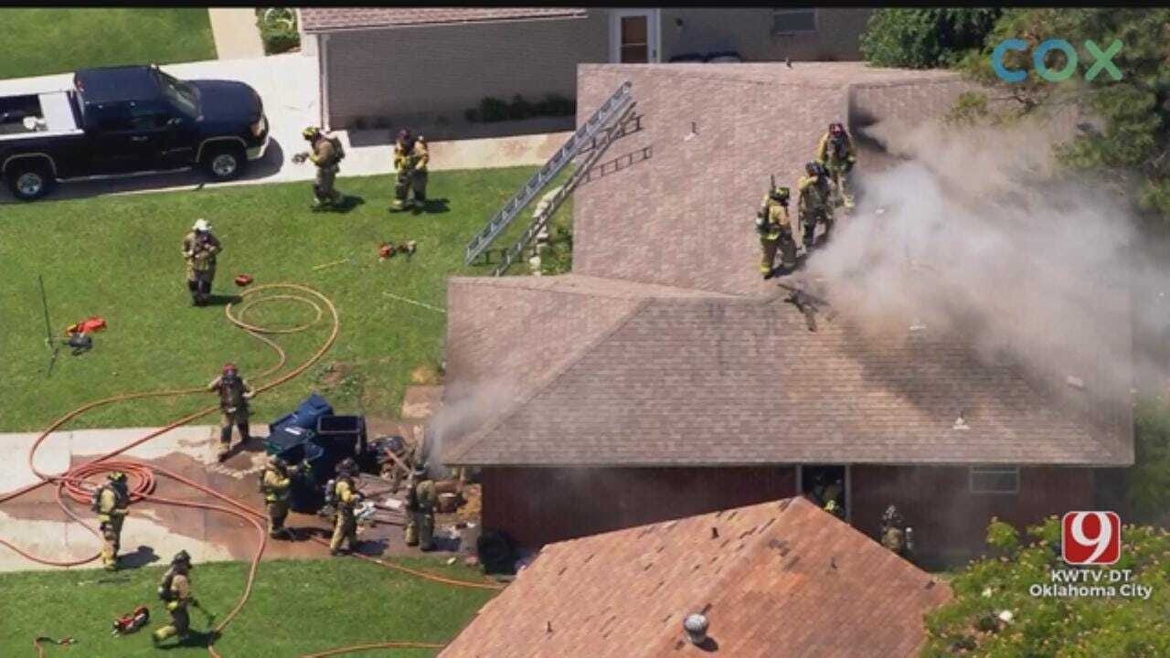 Crews Battle House Fire In Southwest Oklahoma City