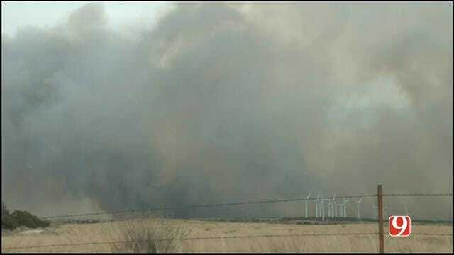 WEB EXTRA: Storm Tracker Marty Logan Covers Woodward Co. Grass Fire