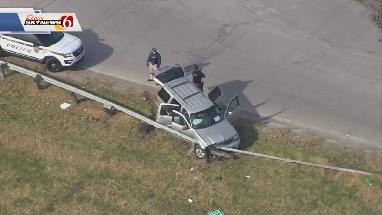 Driver Crashes Into Guard Rail After Leading Tulsa Police On Short Chase