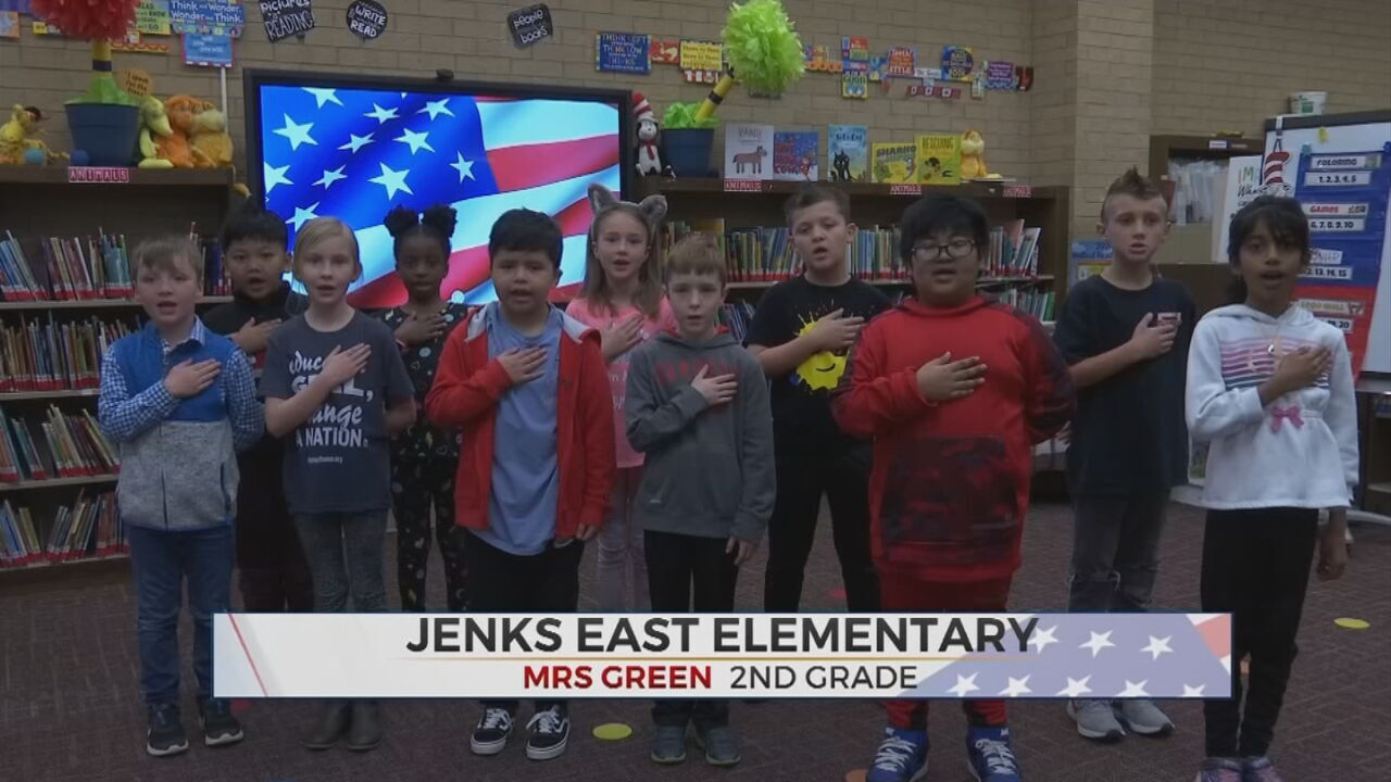 Daily Pledge: Students From Jenks East Elementary 2nd-Grade Class