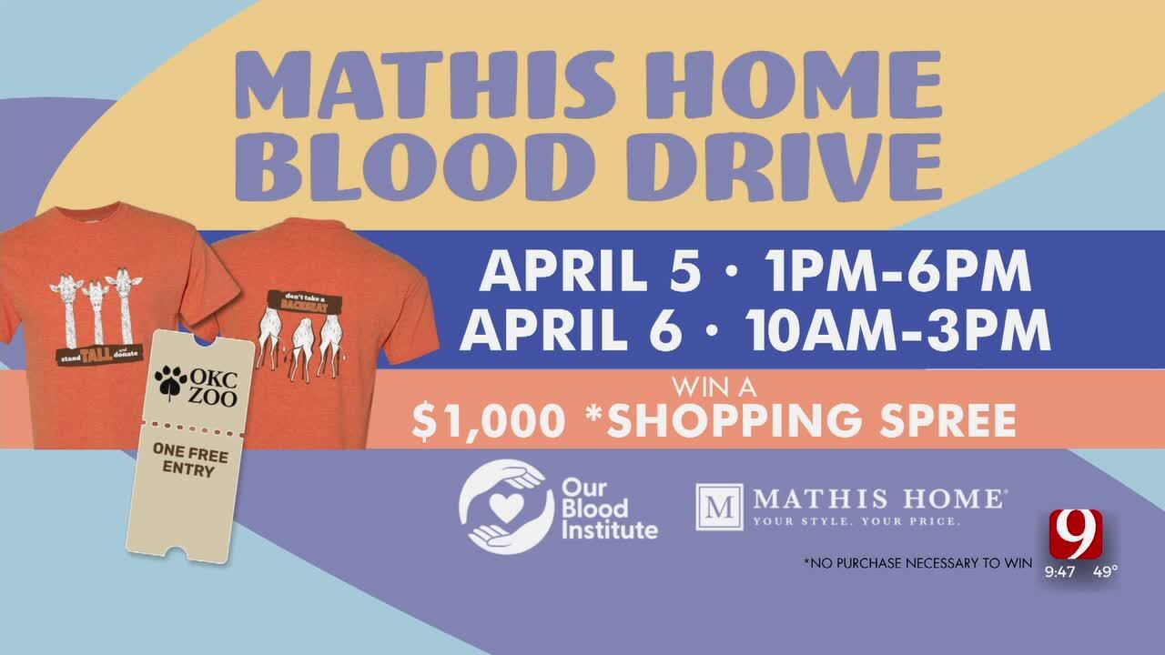 Oklahoma Blood Institute Encourages Blood Donations, Hosts Mathis Home Blood Drive