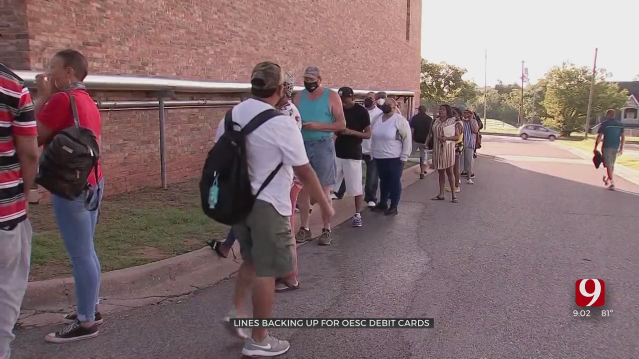 Hundreds Line Up At OESC's NE OKC Office After Debit Cards Stop Working