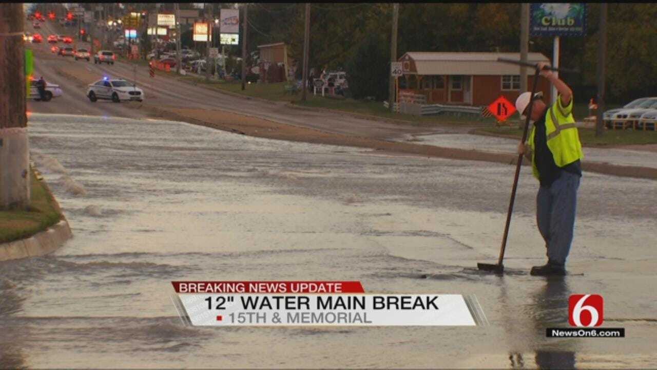 Water Main Break Impacting Traffic Near 15th And Memorial
