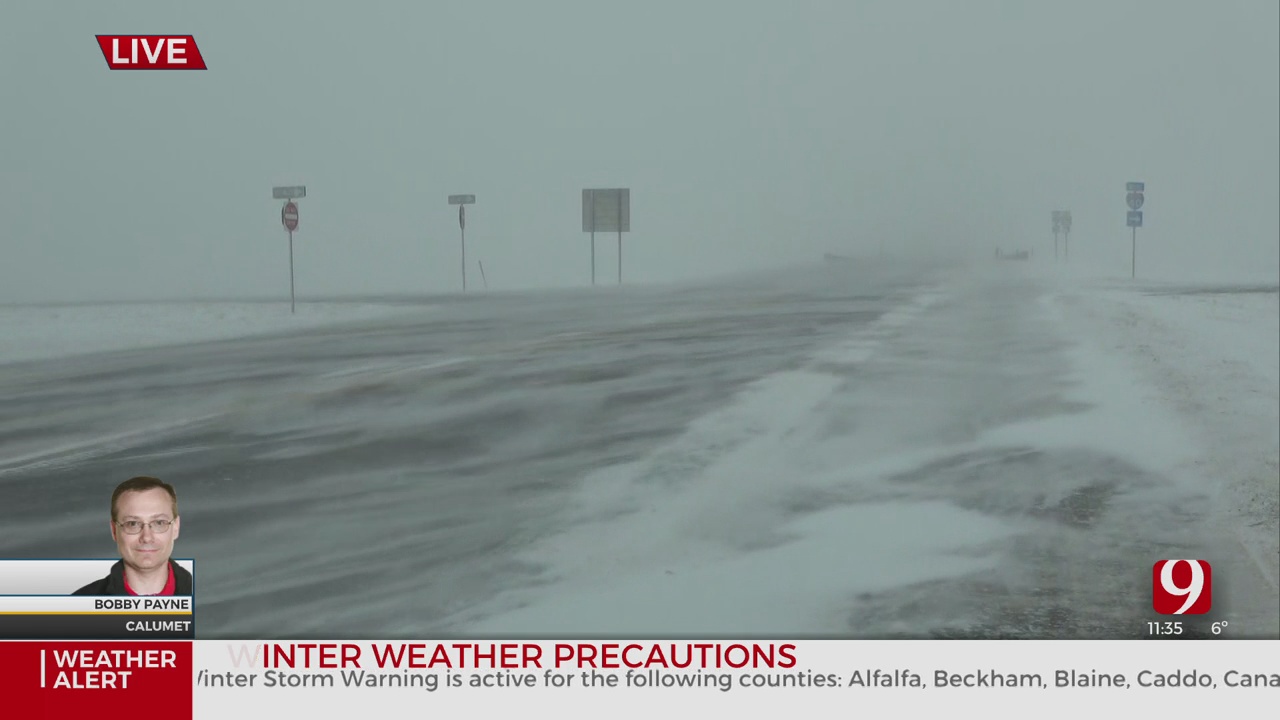 WATCH: Winter Storm Brings Low Visibility, Slick Roads To Canadian Co. 