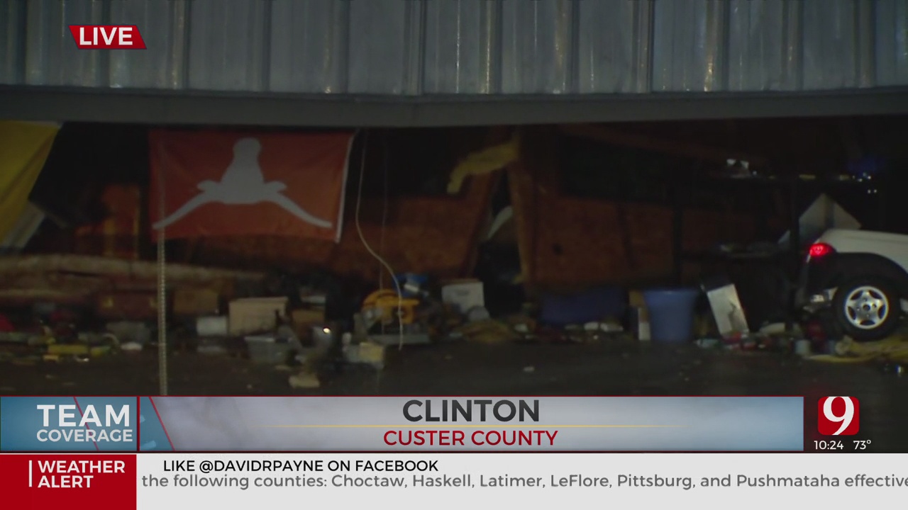 Horns Down Texas Flag Holds Steady After Storm, Damage In Clinton