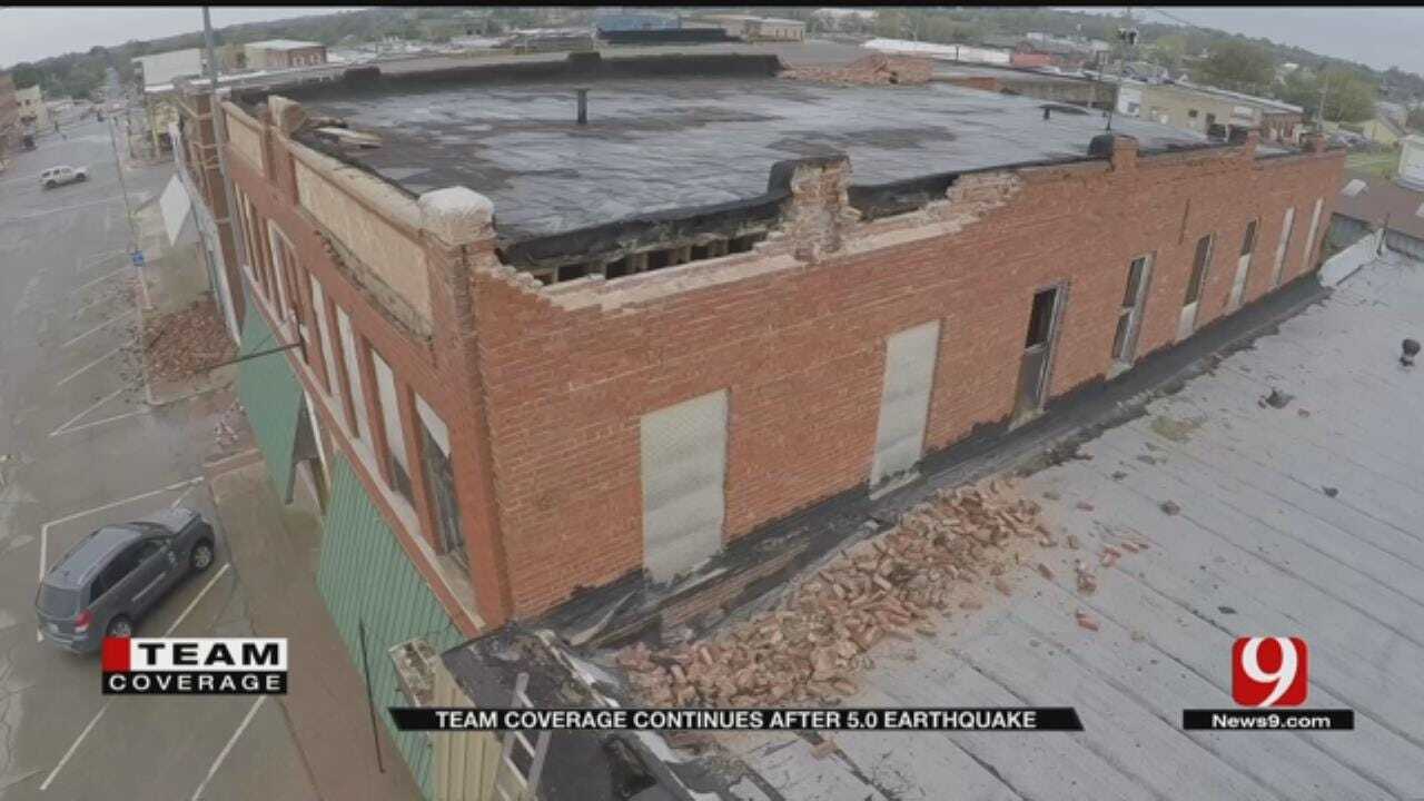 Cushing Earthquake Damage Revealed in Daylight