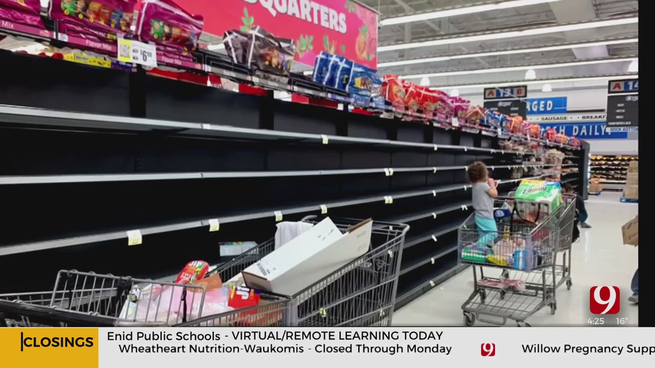 Bread, Milk Aisles Wiped Clean At Grocery Stores As Oklahomans Prepare For Winter Storm