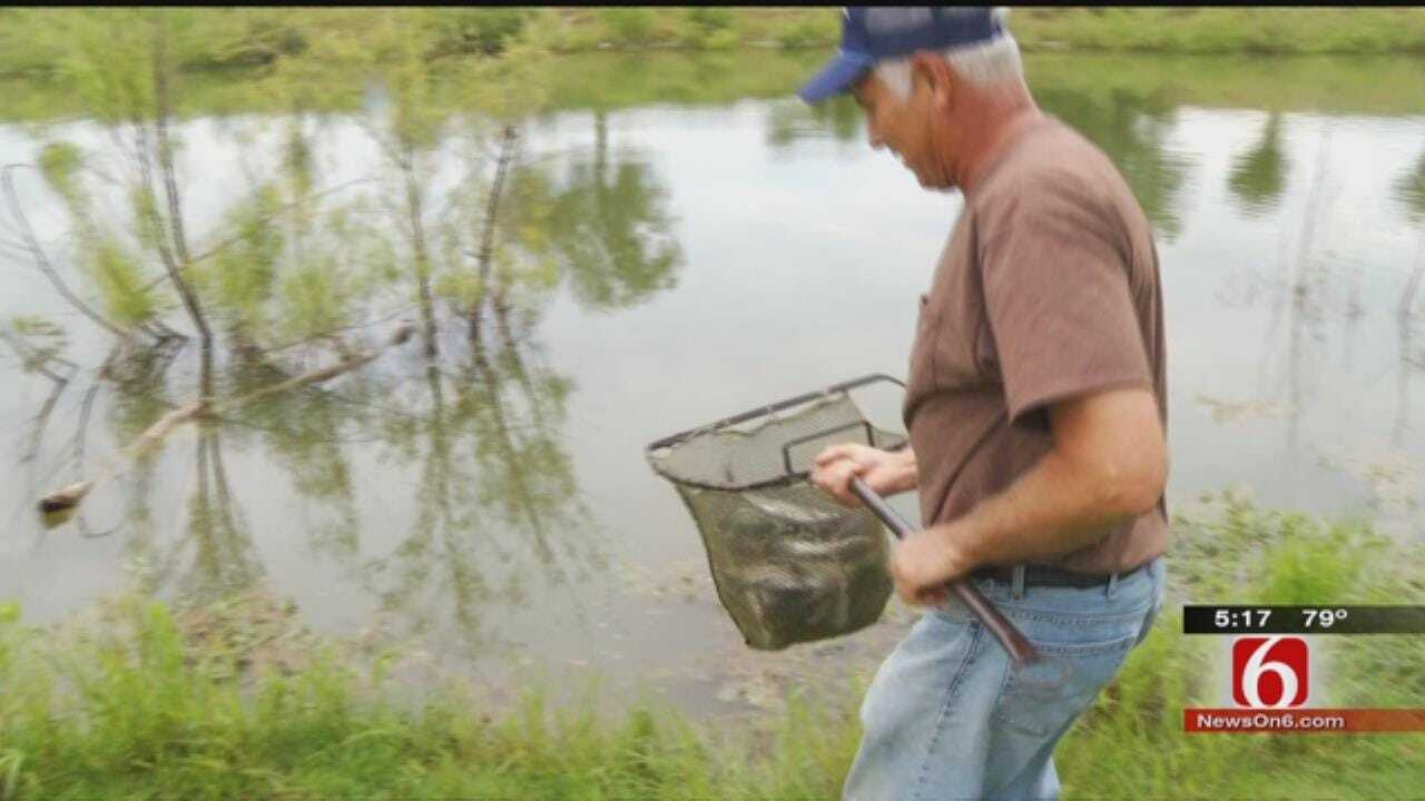 Dick Faurot Helps Prep The Pond For Take Me Fishing Day