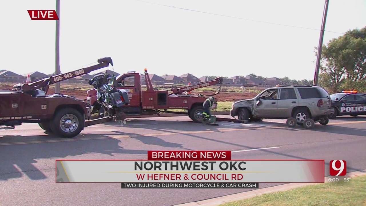Three Injured After Motorcycle Collided With Car In NW OKC 