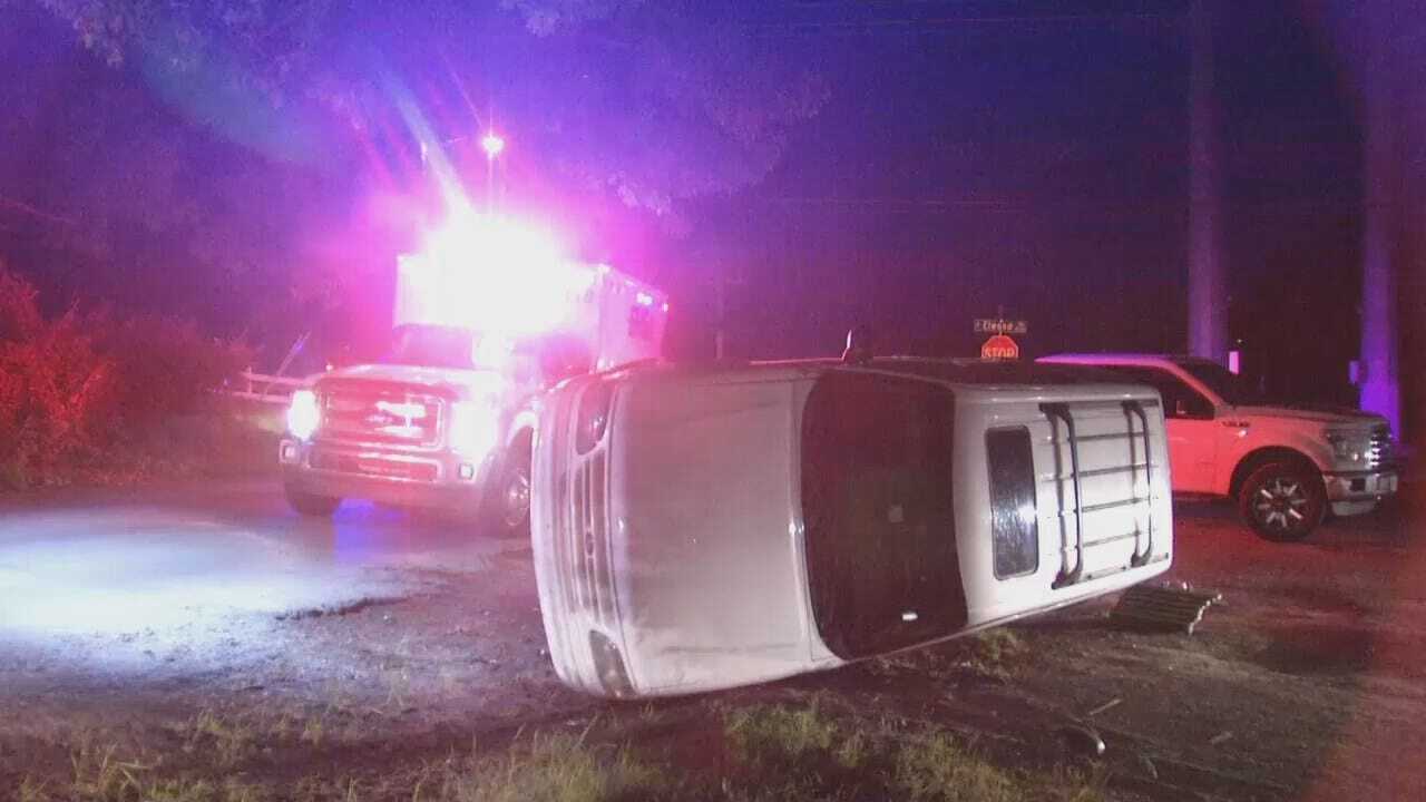 WEB EXTRA: Video From Scene Of South Tulsa Rollover Crash