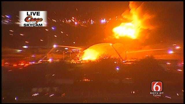 WEB EXTRA: Osage SkyCam Images Of Tulsa Building Fire