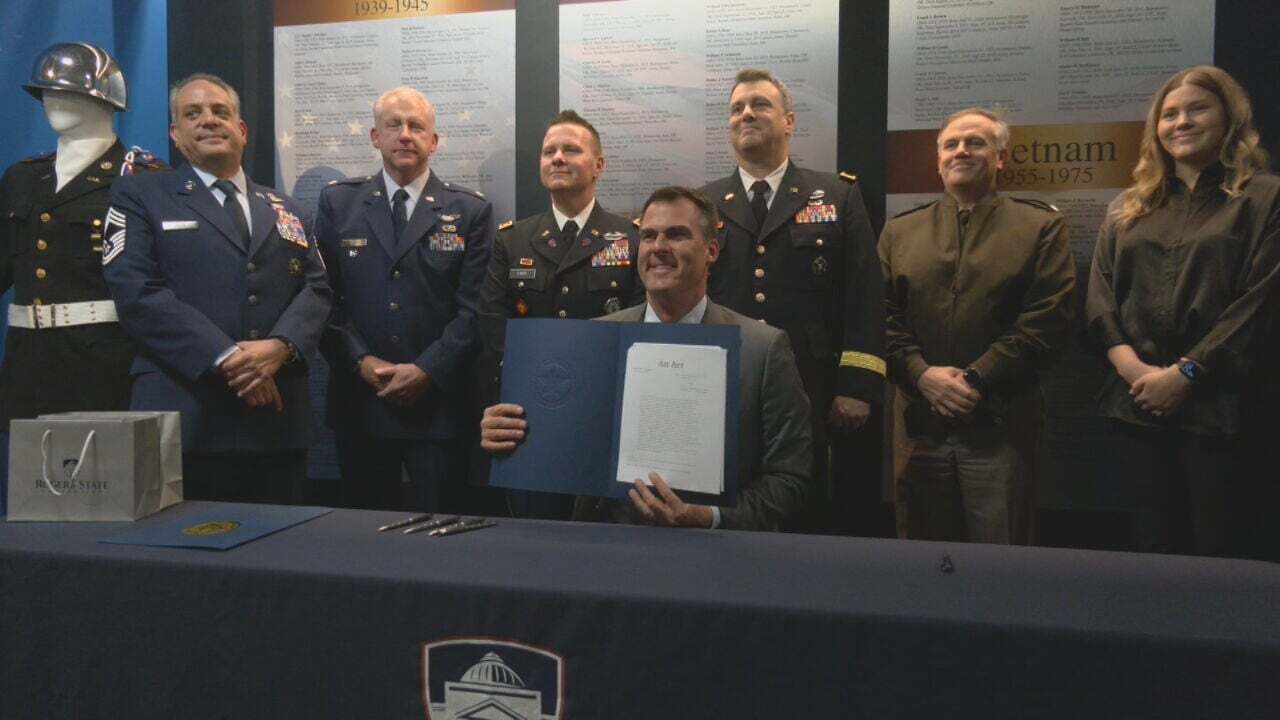 Governor Stitt Signs Bills To Help Fund Education For Oklahoma National Guard
