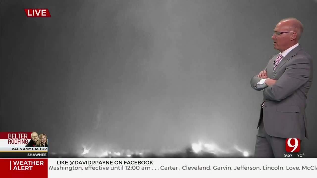Large Tornado Crossing I-40 In Shawnee, Oklahoma