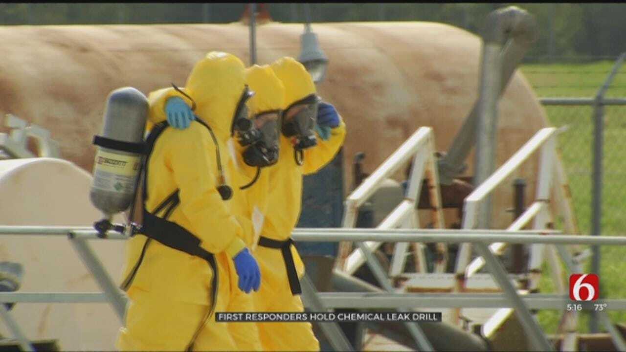 WATCH: First Responders Hold Chemical Leak Drill