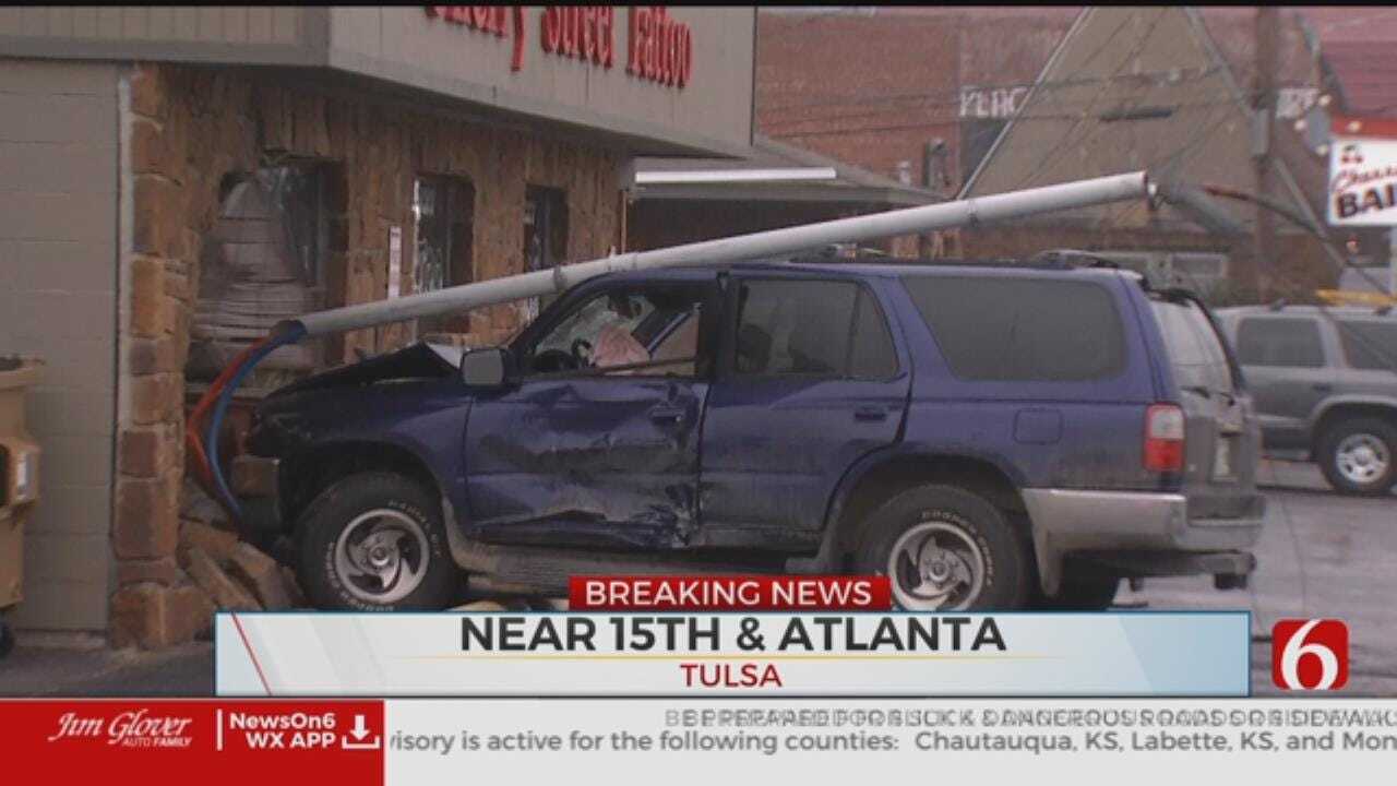 Vehicle Crashes Into Tulsa Tattoo Parlor