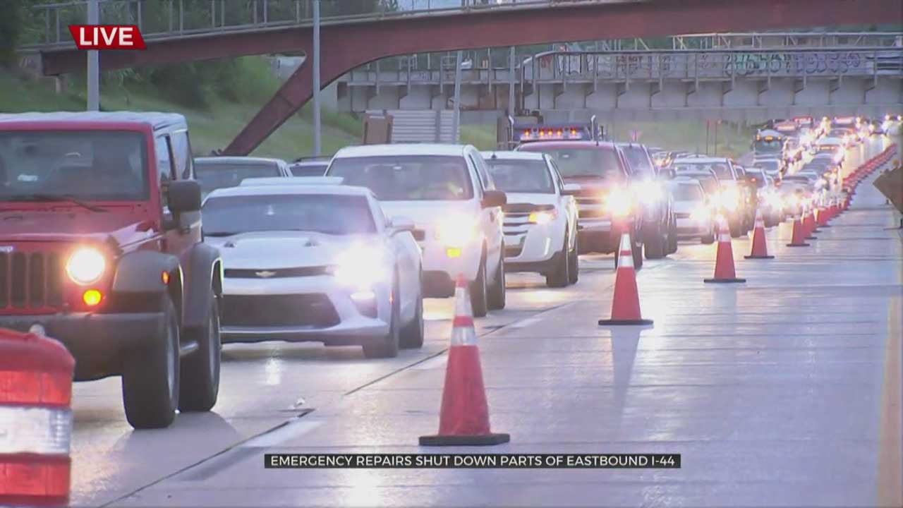 Eastbound I-44 Narrowed To One Lane Near I-40 Due To Emergency Road Repairs 