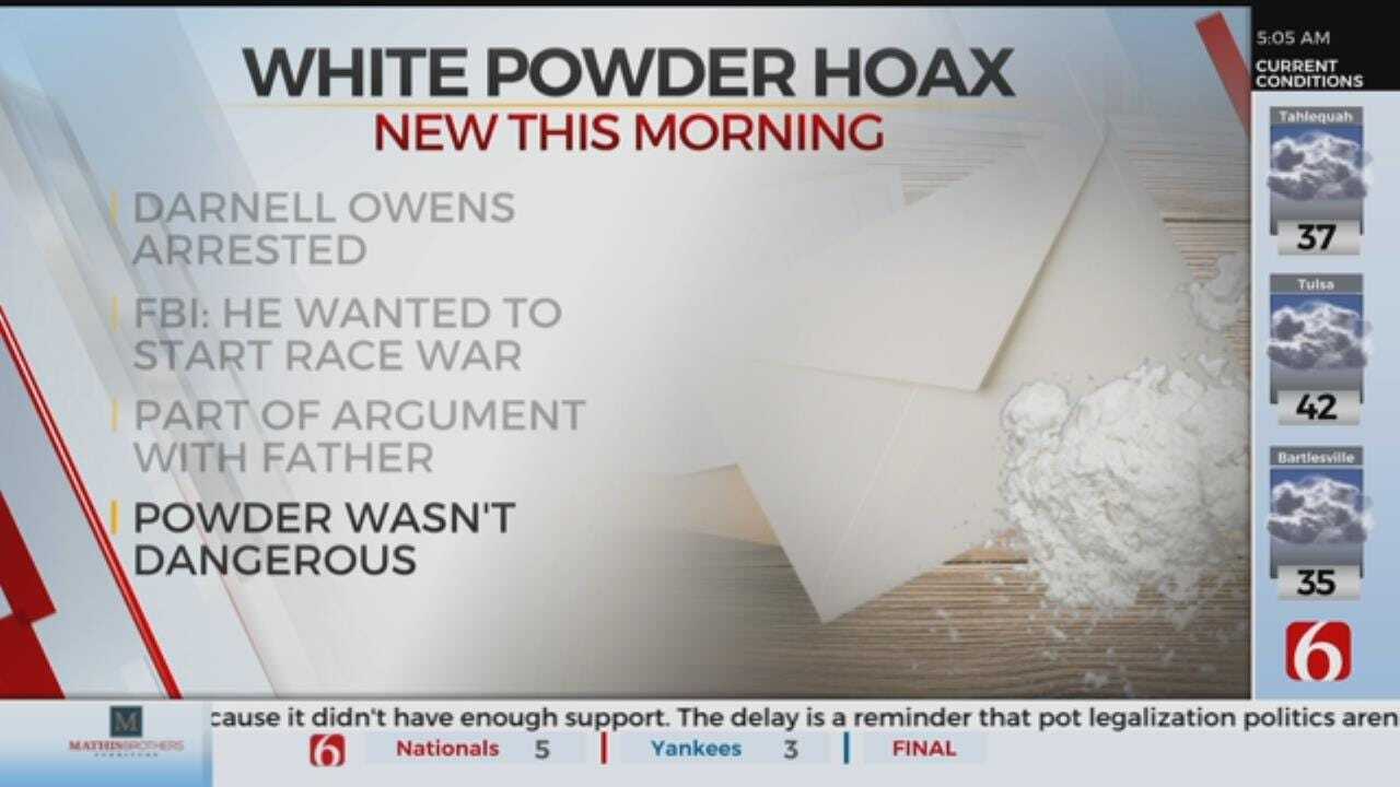 1 Arrested On Complaints Of Mailing White Powder, Death Threats